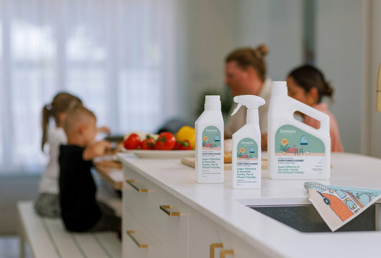 Family kitchen with Forsana Everything Cleaner on the bench
