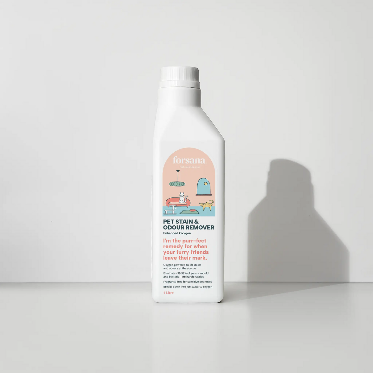 Forsana Pet Stain and Odour
Remover spray bottle.