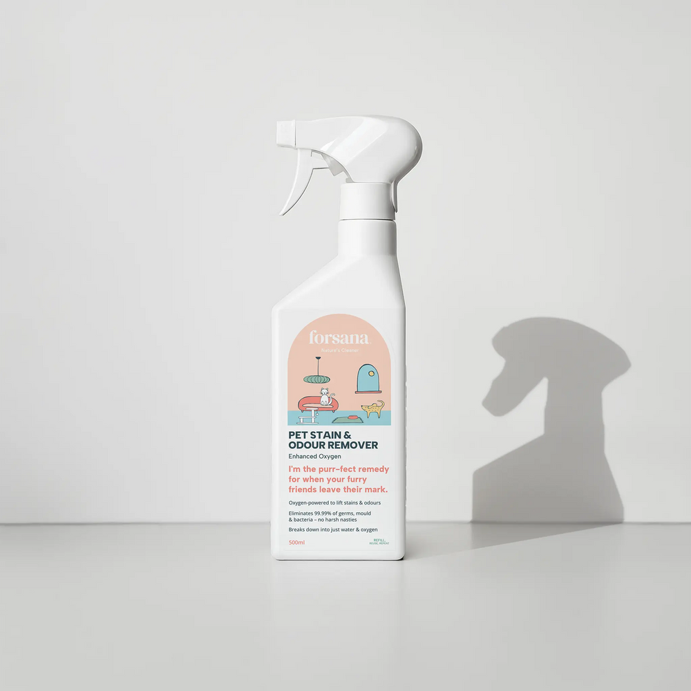 Forsana Pet Stain and OdourRemover spray bottle.